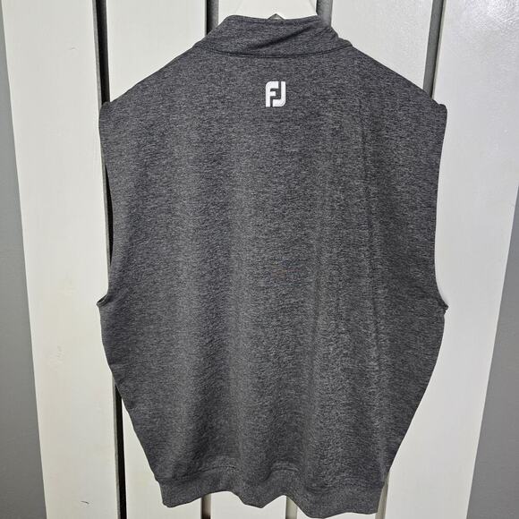 FJ FootJoy Performance Outdoor Nylon Blend Grey Vest Mens XL 1/4 Zip Golf Sports - Picture 2 of 6